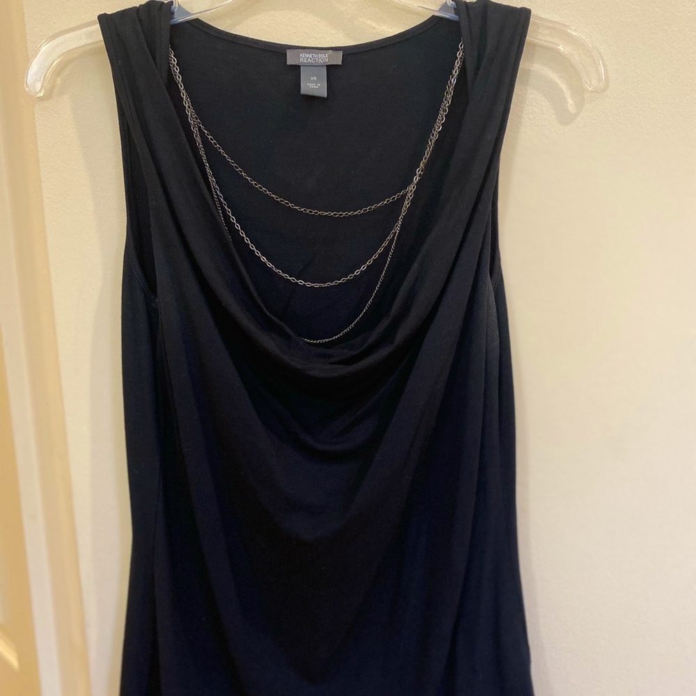 Black Tank Top With Necklace Attached